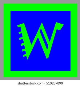 Letter W logo icon design template elements on blue squares