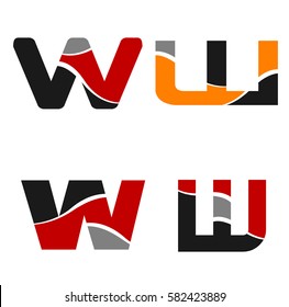 Letter w logo icon design template elements set
