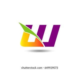 Letter w logo icon design template elements. Vector color sign
