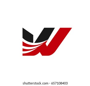 Letter w logo icon design template elements. Vector color sign
