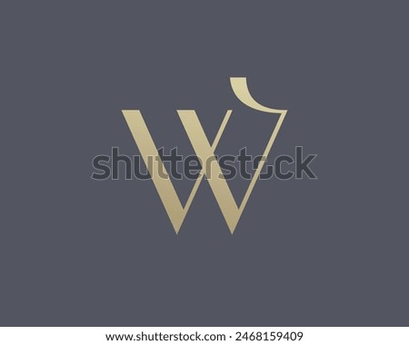 Letter W logo icon design. Classic style luxury monogram.