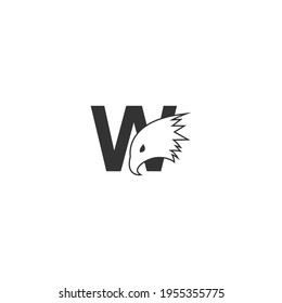 Letter W logo icon with falcon head design symbol template vector