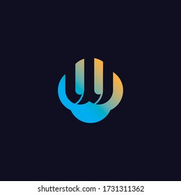 Icono de logotipo de letra W planilla de diseño de vectores y plano.