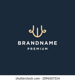 Icono de logotipo W plantilla de diseño plano 