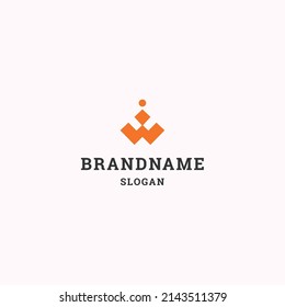 Letter w logo icon flat design template 