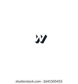 Letter W logo icon flat vector design
