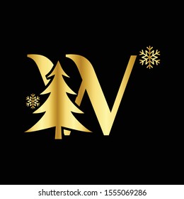 Letter W Logo Icon. Initial letter W  Design Vector Gold Color