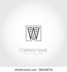 Letter W logo icon sign design template elements 