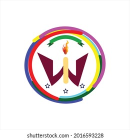 letter w and i logo illustration