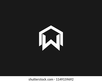 letter a and w or w and a logo for illustration use