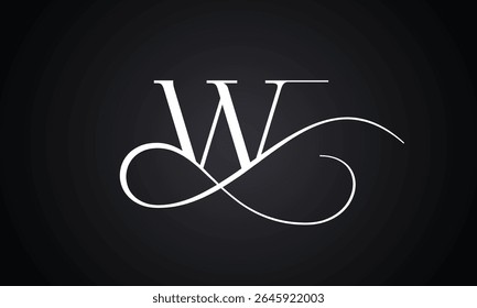 Letter w logo with infinity combination. Modern trendy initial luxury w letter logo design. Royal premium letter w logo design vector template.