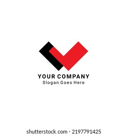 Letter W logo inspiration in black and red. Minimalist and character.