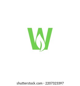 letter w logo leaf graphic vector