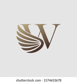 Letter W  Logo Luxury wing. Trendy Design concept  luxury wing and letter W for corporate, lawyer, notary, firm, automotive, community and more brand identity.