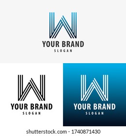 LETTER W LOGO. MINIMAL DESIGN CONCEPT