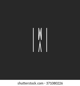 Letter W logo minimal monogram style, creative design element, graphic style wave icon