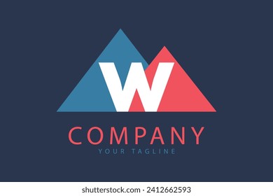 Letter W logo mountain design template