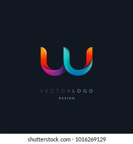 Letter W logo, multi colour letter icon vector template.

