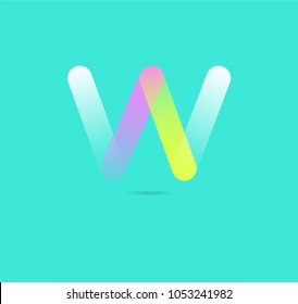Letter W logo, multi colour letter icon vector template.