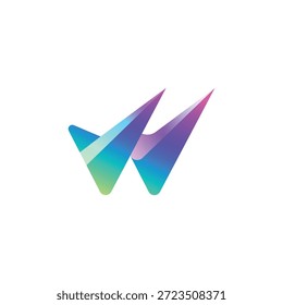 LETTER W LOGO MULTICOLOR GRADIENT