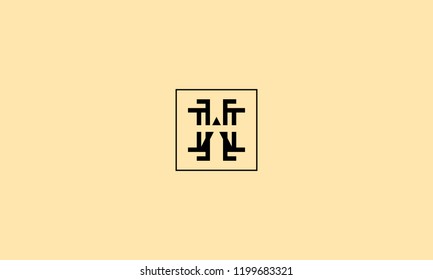 LETTER W LOGO WITH NEGATIVE SPACE EFFECT AND SQUARE FRAME FOR ILLUSTRATION OR LOGO DESIGN USE