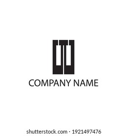 letter w logo piano design vector illustration
