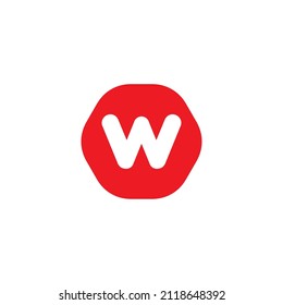 LETTER W LOGO IN RED BACKGROUND