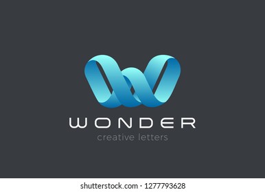 Letter W Logo Ribbon design vector template Infinite Looped shape. Creative Typography Font Monogram Logotype concept icon. Letter W Logo Ribbon design vector template Infinite Looped shape. Creative Typography Font Monogram Logotype concept icon.