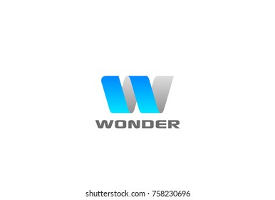 Letter W Logo ribbon design abstract vector template.