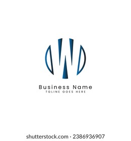Letter W logo, Round shape symbol, Digital, Technology, Media, Cutout Design