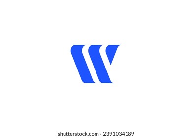 Letter w logo with simply and modern style. Logo template with abstract shape