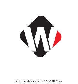 Letter W logo with Square background