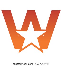 Letter W logo With Star sign Branding Identity Corporate unusual logo design template