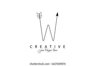 Letter W logo or symbol vector illustration