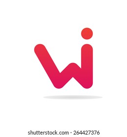 Plantilla de logotipo Carta W e I