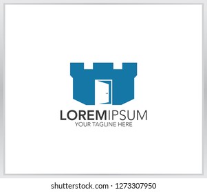Letter W logo template. castle icon w character shape