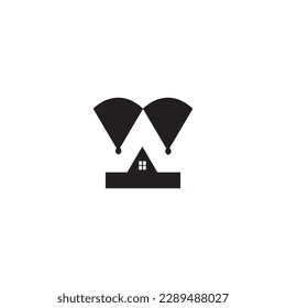 letra W logotipo plantilla ilustración house diseño vector abstracto