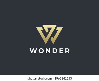 Letter W logo template. Modern elegant logotype. 