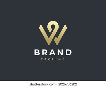 Letter W logo template. Modern elegant logotype. 
