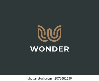 Letter W logo template. Modern elegant logotype. 
