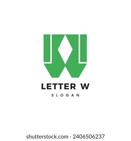 Buchstabe W Logo-Vorlage. Modernes, elegantes Logo.