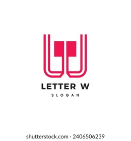 Plantilla de logotipo de letra W. Logotipo moderno y elegante.