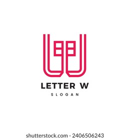 Plantilla de logotipo de letra W. Logotipo moderno y elegante.