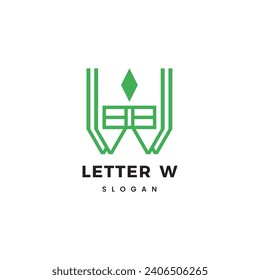 Plantilla de logotipo de letra W. Logotipo moderno y elegante.