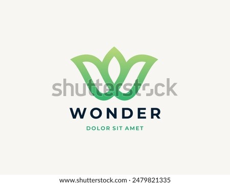 Letter W logo template. Modern elegant logotype. 