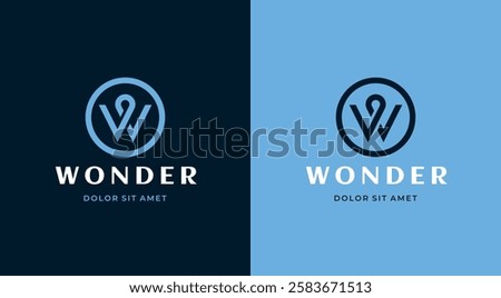 Letter W Logo Template. Modern Elegant Logotype. 