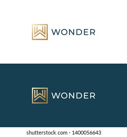 Letter W logo template. Unique modern creative elegant logotype. Vector icon.