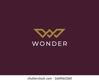 Letter W logo template. Unique modern creative elegant logotype. Vector icon.