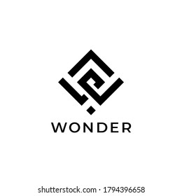 Letter W logo template. Unique modern creative elegant logotype. Vector icon.