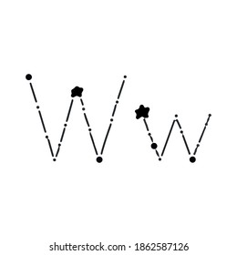Letter W logo template vector design stars constellation